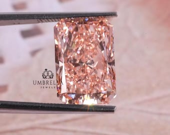 Lab Grown Diamond Lab Created 0.50 to 5 CT Radiant Diamond, Fancy Vivid Pink Color IGI Certified Radiant Cut Diamond VS1 Clarity Diamond,
