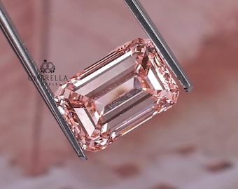 IGI Certified Emerald Cut Fancy Vivid Pink Color Diamond VS1 Clarity Diamond Lab Grown Diamond Lab Created 0.50 tO 5 CT Emerald CVD Diamond.