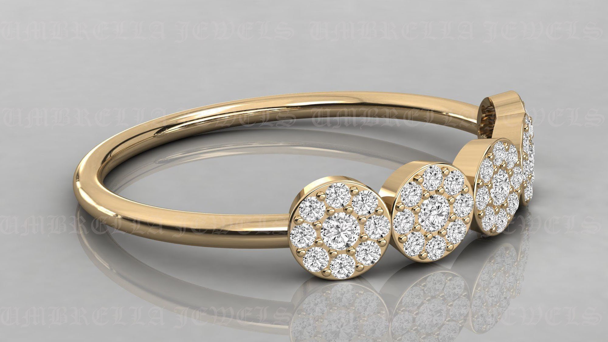 Five Stone Diamond Ring/ Round Halo Ring/ Anniversary Ring/ | Etsy