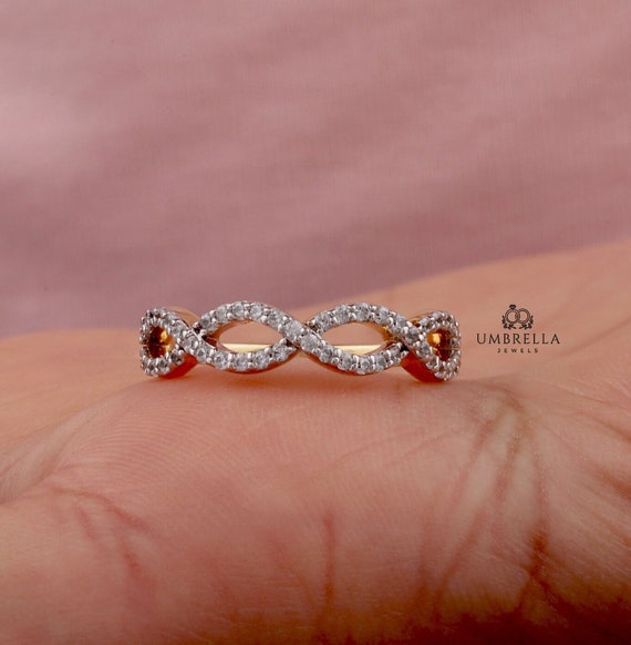 Dainty Twist Infinity Ring 14K Gelbgold einstellbar Pinky Thumb Index Band Minimalist stapelbar Hochzeit Versprechen Ring Vorschlag Ring Etsy