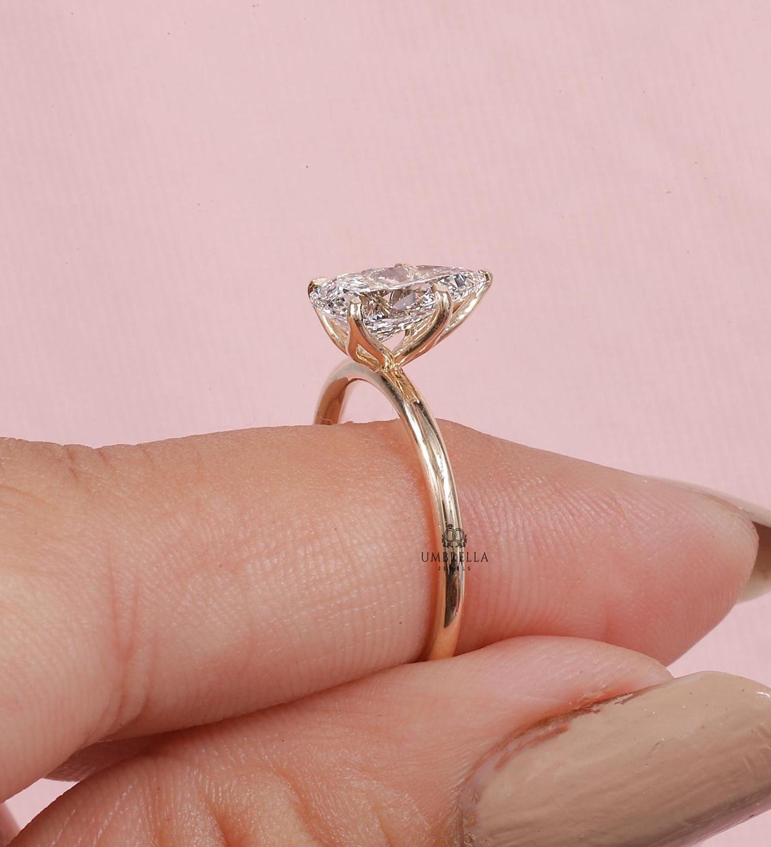 Pear Shaped Moissanite Ring,engagement Ring, 2 CT Pear Cut Ring,tear ...