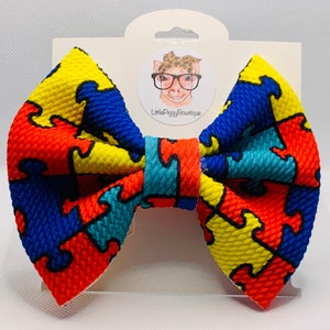 Autism Awareness Bow