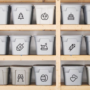 Storage Labels, Home Organization, Holiday Storage, Storage Bin Labels, Storage Bin, Storage, Organization