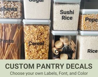 Custom Pantry Container Labels - Kitchen Organization Labels - Food Labels