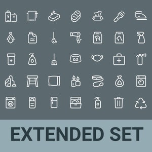 Home Goods Icon Label Decals - Extended Set (33 Labels)