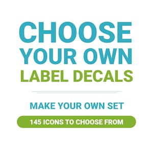 Wählen Sie Ihre eigenen Label Decals, Stellen Sie Ihr eigenes Set zusammen - 145 Icons zur Auswahl