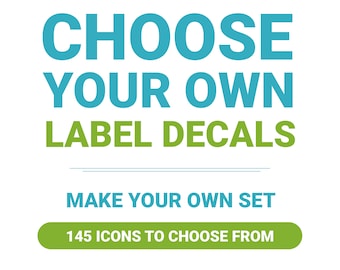 Customizable Icon Label Decals: Choose Your Set (145 Icons)