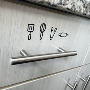 Kitchen Cabinet Label Decals  - 34 Icon Label Decals - Kitchen Labels