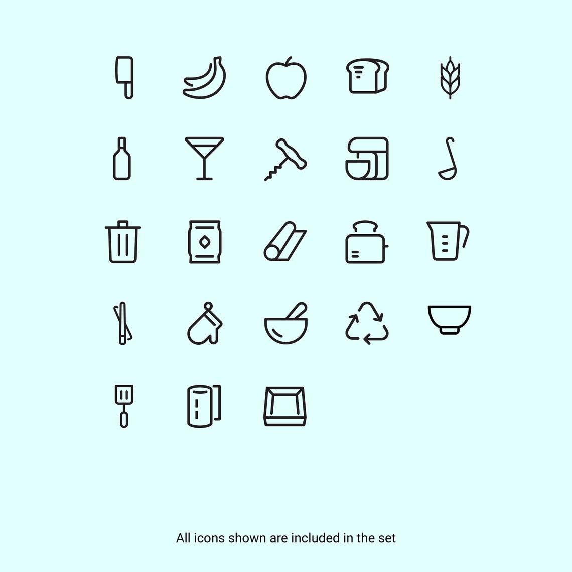 Kitchen Label Decals extended Set 55 Icon Label Etsy