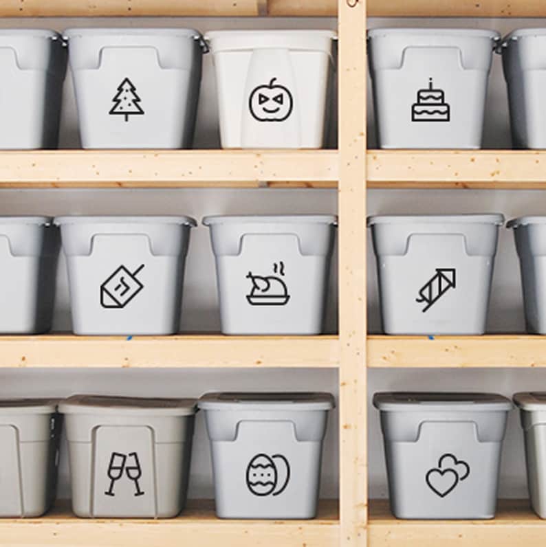 Storage Stickerbin Customizable Storage Bin Labels: Holiday & Home Organization - Etsy