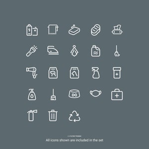 Home Items/Home Goods Label Decals - 21 Icon Label Decals