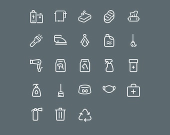 Home Goods Icon Label Decals - Customizable Vinyl Stickers