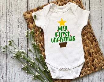 My First Christmas Baby Bodysuit, Baby Shower Gift, Christmas Gift, Unisex Baby Clothes, Cute Baby Bodysuit, Christmas