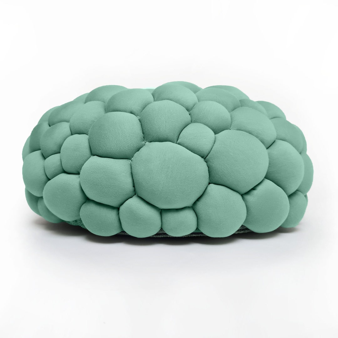 Old Mint Bubbly Floor Pillow, Ottoman Pouf, Floor Pad, Relaxation