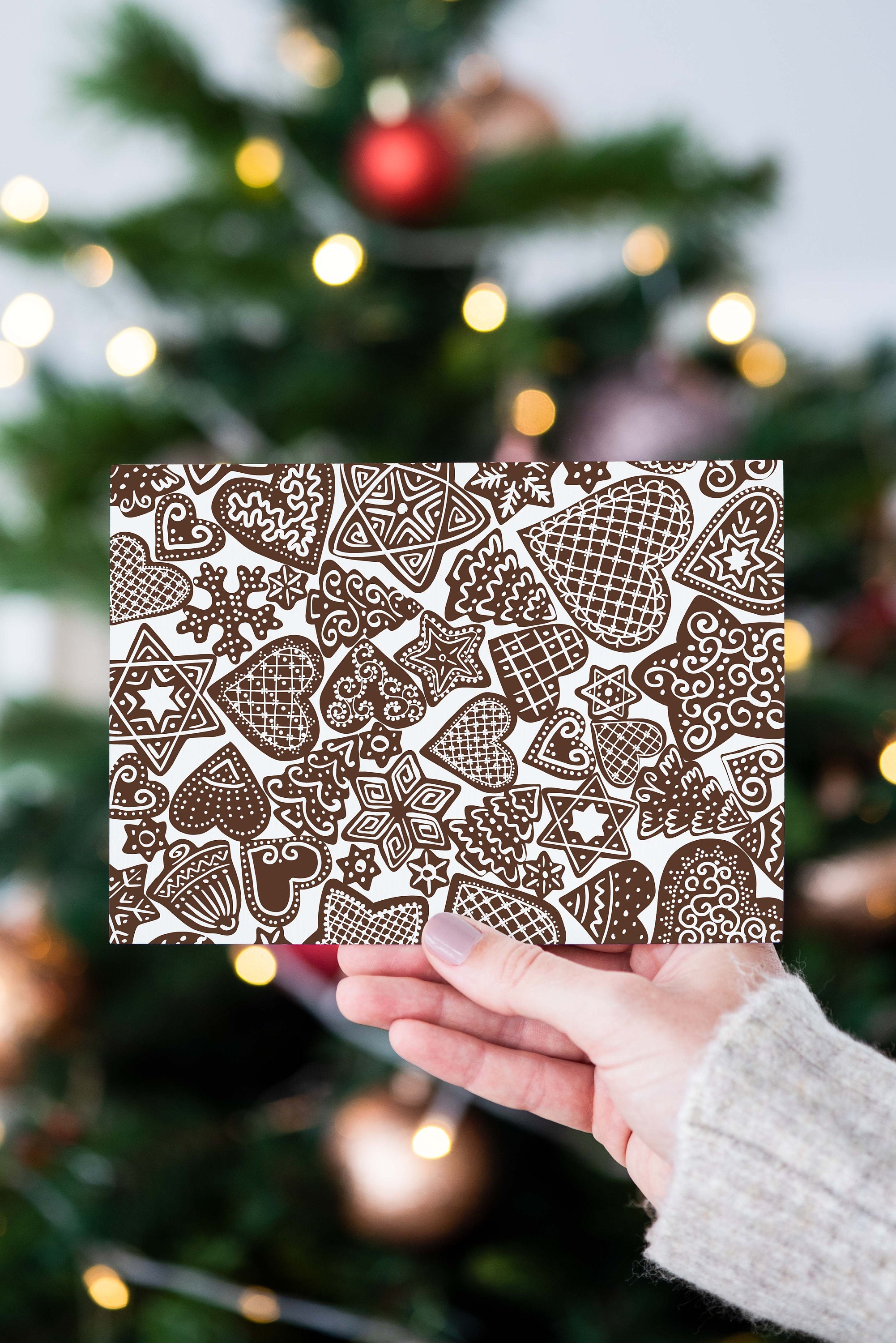 Printable Christmas Card, Gingerbread, Instant Download, 5 X 7 Inches ...