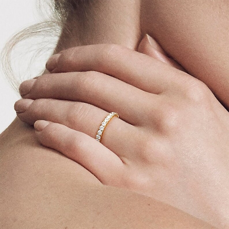 Loving Silver Handmade Natural Sapphire,Pink Quartz,Tsavorite,White Topaz Gemstones Female Eternity Wedding Band In WhiteYellowPink Color