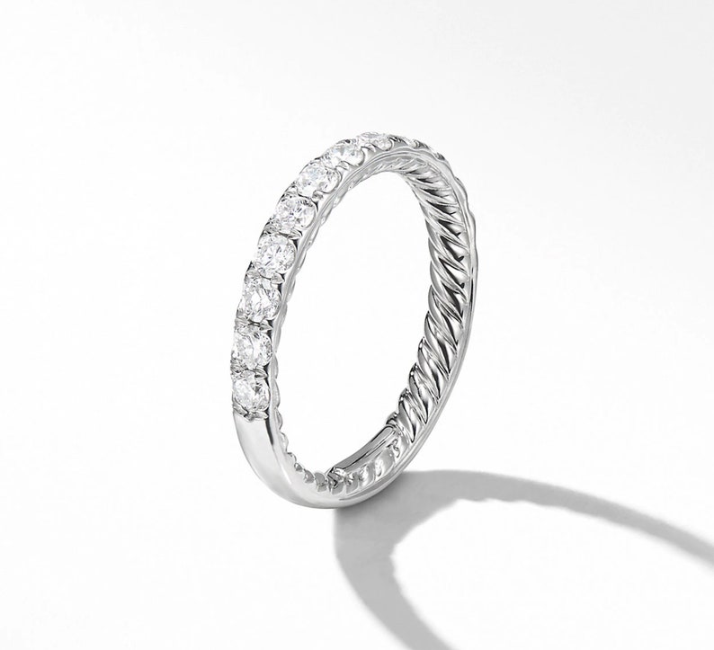 Loving Silver Handmade Natural Sapphire,Pink Quartz,Tsavorite,White Topaz Gemstones Female Eternity Wedding Band In WhiteYellowPink Color