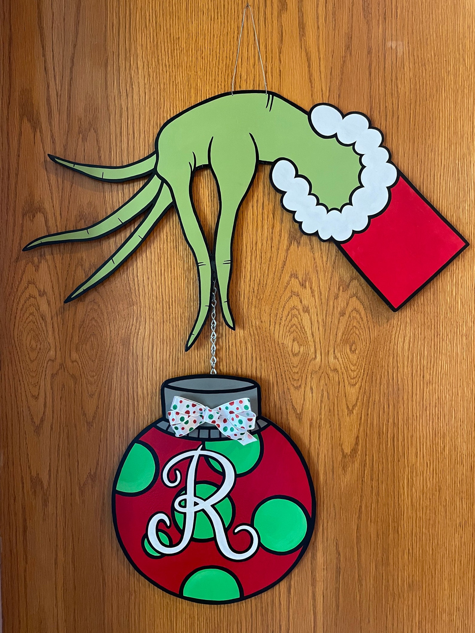 Grinch Hand Door Hanger Etsy