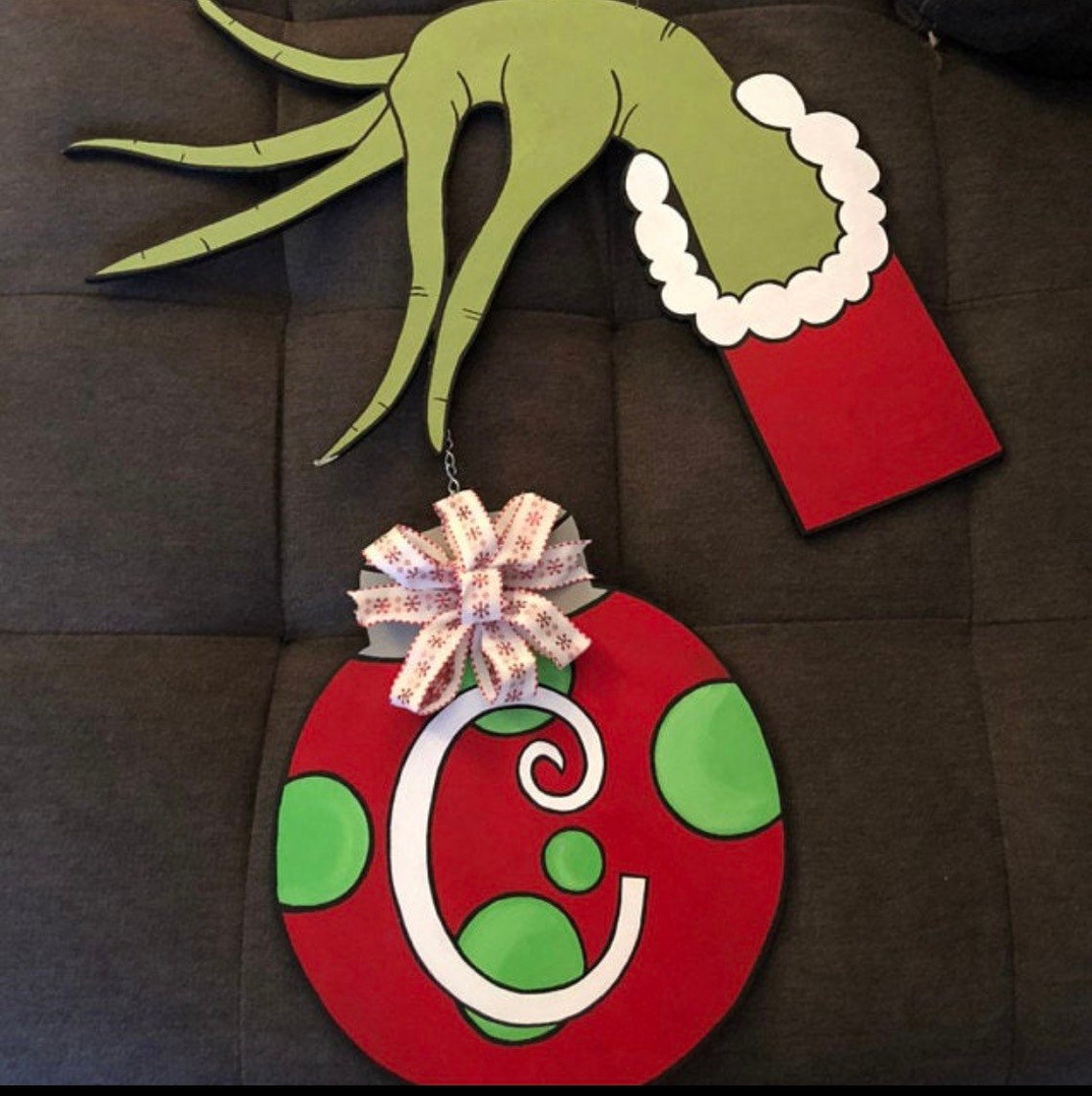 Grinch Hand Door Hanger Etsy