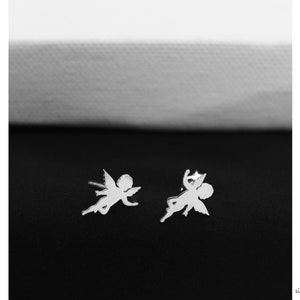 Angel Earrings , Minimalist Earrings , Dainty Earrings , Stud Earrings , 925 Sterling Silver