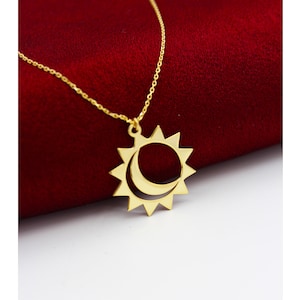 925 Sterling Silver Sun Moon Necklace , Sun Moon Necklace , Sun Moon Gold Necklace , Women For Necklace , Gift For Women , Gift For Mom