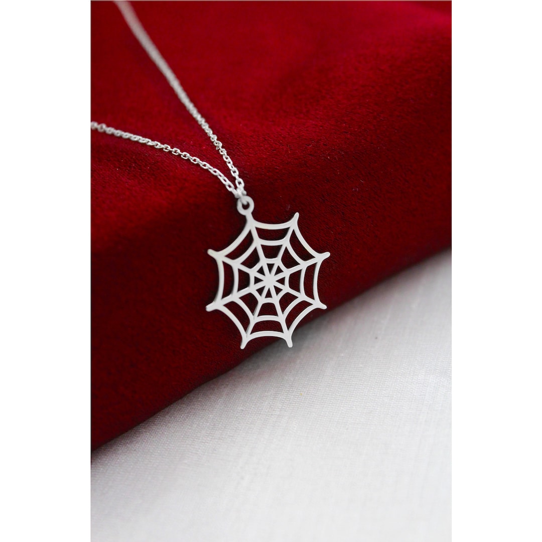 Spider Web Necklace , Web Necklace , Spider Lover , Minimalist