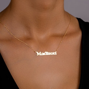 14K Gold  Name Necklace, Necklace For Woman , Personalized Jewelry , Gold Name Necklace, Name Necklace Gold,  Mothers Day , Gift For Mother