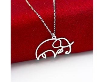 Cute Elephant Necklace , Animal Lovers Necklace , Elephant Necklace