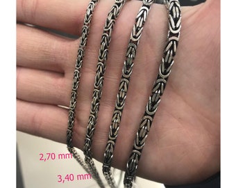9 mm バリ ビザンチン チェーン | ソリッドシルバーチェーン | バリ