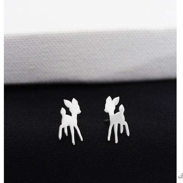 Baby Gazelle Earrings , Minimalist Earrings , Dainty Earrings , Stud Earrings , 925 Sterling Silver