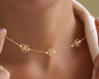 Collier Avec Pendentif Fleur Doré Tres.Or - Bijou Minimaliste - Livraison 48h à Domicile