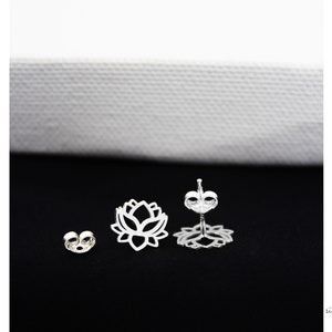Lotus Flower Earrings , Minimalist Silver Earrings , Dainty Earrings , Stud Earrings