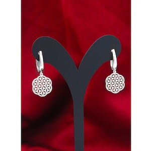 Flower Of Life Earrings , Flower Of Life Lover , Minimalist Jewelry , 925 Sterling Silver