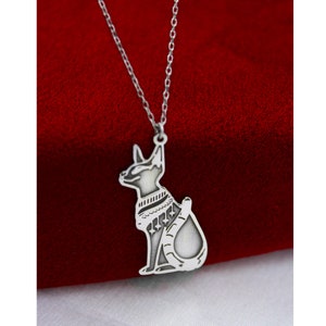 925 Silver Ancient Egyptian Cat Necklace , Minimalist Jewelry , Ancient Lover , Mom , Women , Men , Birthday Gift
