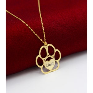 Personalisierte Herz Pfote Halskette, Für Haustierbesitzer, Für Tierliebhaber, Benutzerdefinierte Haustier Halskette, Geschenk für Tiere, Tierliebhaber Halskette