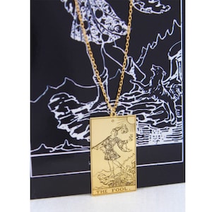 Tarot Card Collana d'argento, The Fool Tarot Card, 925 Sterling Silver Necklace, Tarot Lover Necklace, Tarot Lover Gift, Women For Necklace