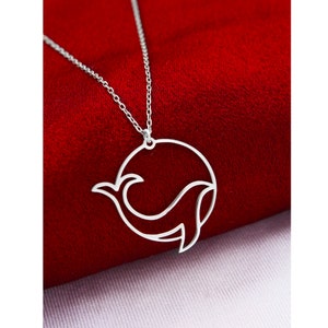 Cute Whale Necklace , Whale Lover Necklace , Animal Lover Gift , Minimalist Jewelry , 925 Sterling Silver