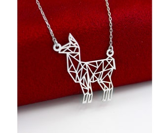 Origami Lama Necklace , Lama Necklace , Animal Lover Gift