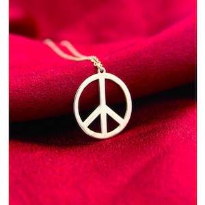 925 Sterling Silver Peace Logo Necklace , Necklace for World Peace Lovers