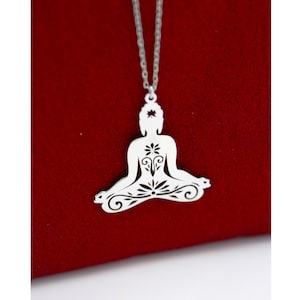 Gemusterte Yoga-Frauen-Halskette, Yoga-Liebhaber-Halskette, Yoga-Liebhaber-Geschenk