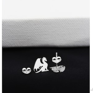 Dragon Earrings , Minimalist Earrings , Dainty Earrings , Stud Earrings , 925 Sterling Silver , Minimalist Jewelry , Women For Earrings