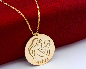 Personalized Mother and Child Necklace, Necklace for a Mother Who Loves Her Child, Special Necklace for Mother's Day, Gift For Mother