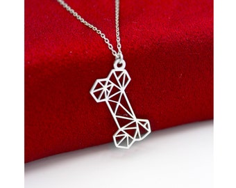 Origami Bone Necklace , Bone Necklace