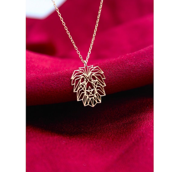Origami Lion Necklace Gift for Animals Lovers 925 Sterling Silver Etsy Canada