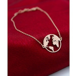 925 Sterling Silber Weltkarte Armband, Reise-Liebhaber-Armband, Weltarmband, Wolrd Liebhabergeschenk, Geschenk für Frauen, Frauen für Armband