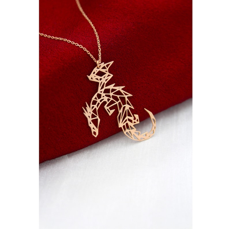 Dragon Necklace , origami dragon necklace , Origami-Drachen-Halskette , collier dragon origami , Christmas gift , Weihnachtsgeschenk , Women Necklace , Gift for mom