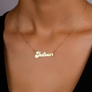 14K Gold Name Necklace , Personalized Jewelry, Personalized Jewelry , Personalized Gift, Women For Necklace , Gift For Mother