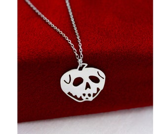 Pumpkin Skull Necklace , Hallowen Necklace , Minimalist Jewelry , Hallowen Gift , Mom , Friend , Women Gift , 925 Sterling Silver