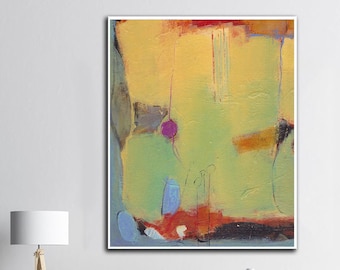 Abstract Yellow Painting Oil Painting on Canvas Colorful Art Work Abstract Yellow Oil Painting Large Painting on Canvas Modern Artwork