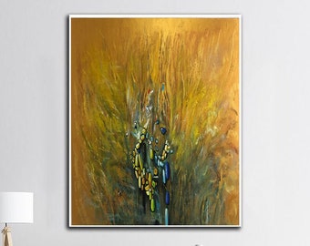 Extra Large Canvas Art Gold Paintings On Canvas Abstract Painting On Canvas Contemporary Living Room Wall Art Modern Framed Painting